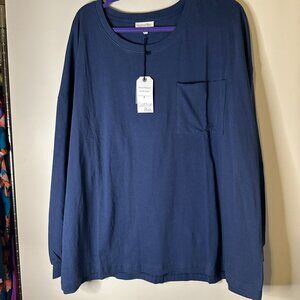 Cotton Bleu - Long Sleeve Shirt - Navy Blue - 1x - NWT